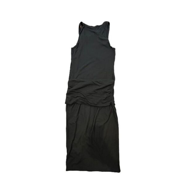 James Perse Ruched Strap Tank Dress Super Stretch Bodycon Black Size Small (1) - Picture 6 of 11